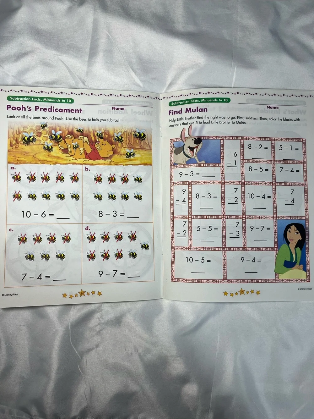 Disney Learning Addition & Subtraction Grade 1 Workbook Paperback‎ 2004 NEW